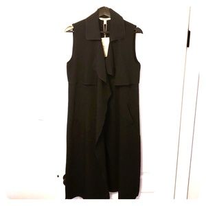 NWT Zara Black Sleeveless Long Coat US S